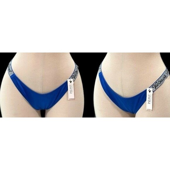Victorias secret vs bikini bottoms blue oar shine brazilian L - Picture 3 of 5